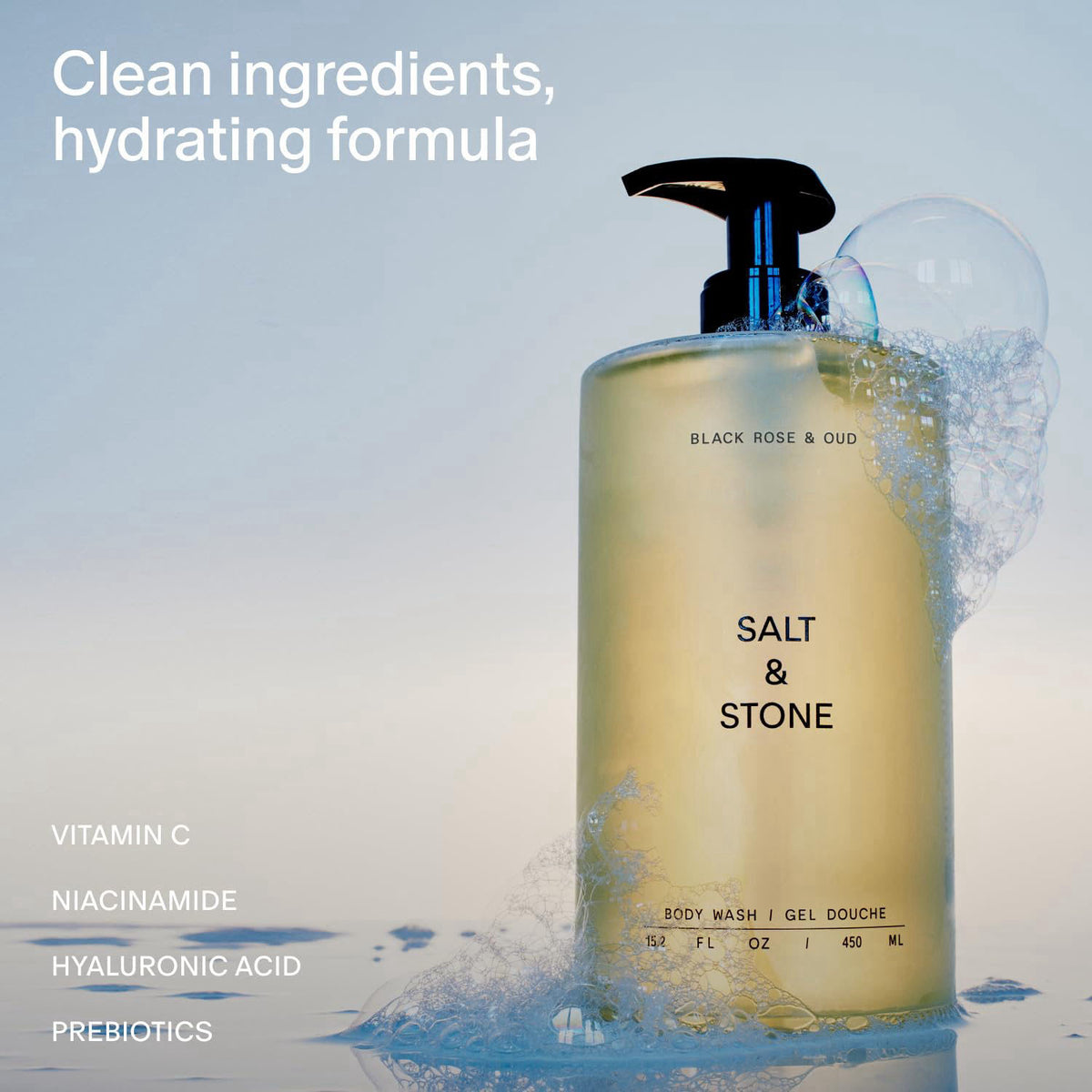 Salt Stone Body Wash for Women Men Black Rose Oud 15 2 fl oz by Salt & Stone — view 3