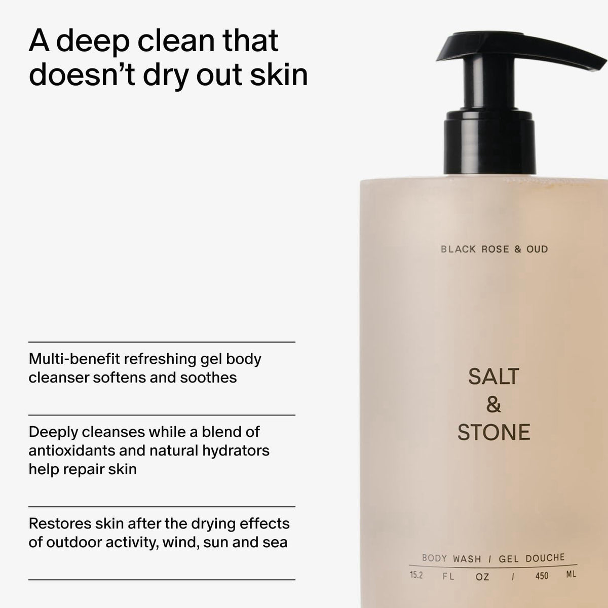 Salt Stone Body Wash for Women Men Black Rose Oud 15 2 fl oz by Salt & Stone — view 6