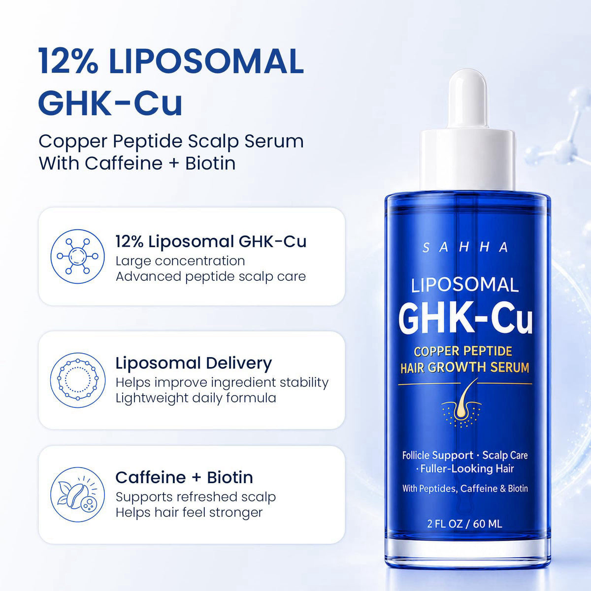 GHK Cu Peptide Hair Growth Serum 7200MG Copper Peptides by Sahha — view 7