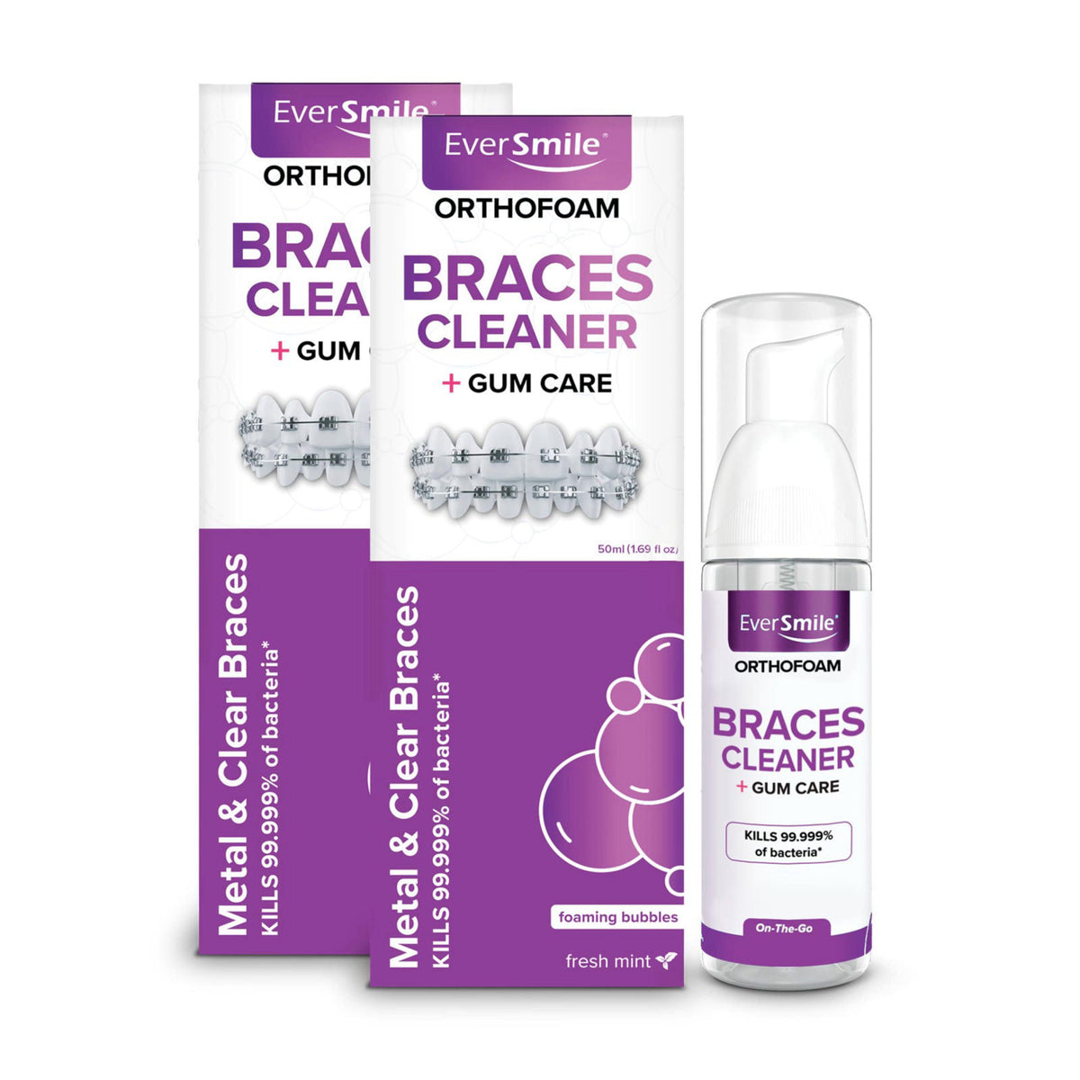 EverSmile OrthoFoam Braces Cleaner Brushable Foam Whitens