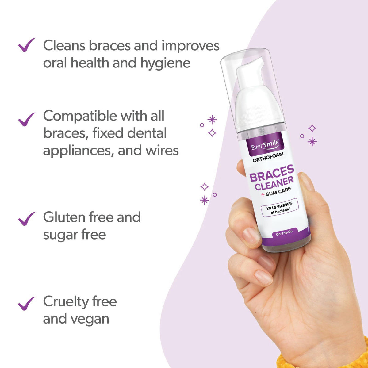 EverSmile OrthoFoam Braces Cleaner Travel Size Brushable — view 4