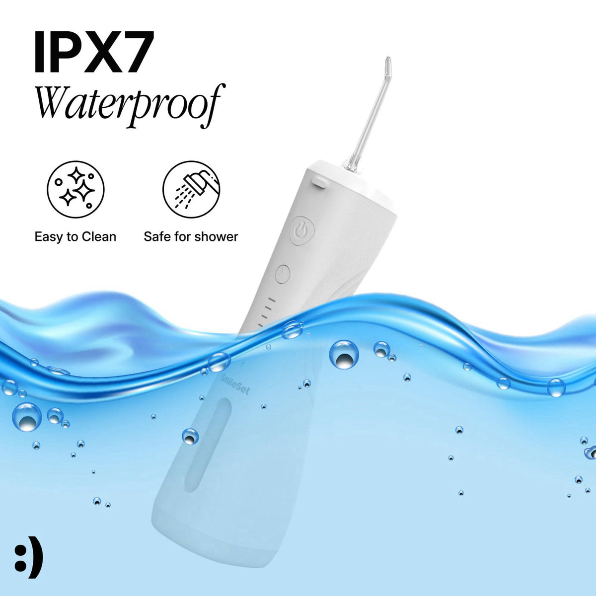 Premium Handheld Water Flosser 240ml Cordless Oral Irrigator by SmileSet — view 6
