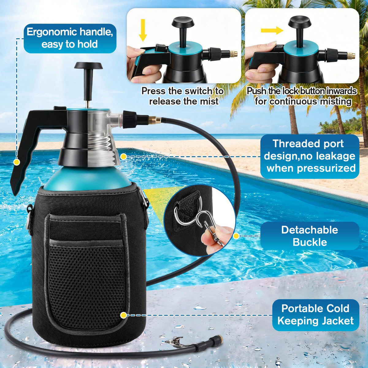 Personal Mister 2 in 1 Water Spray Bottle with 3 3ft Mist by Aurelema — view 7