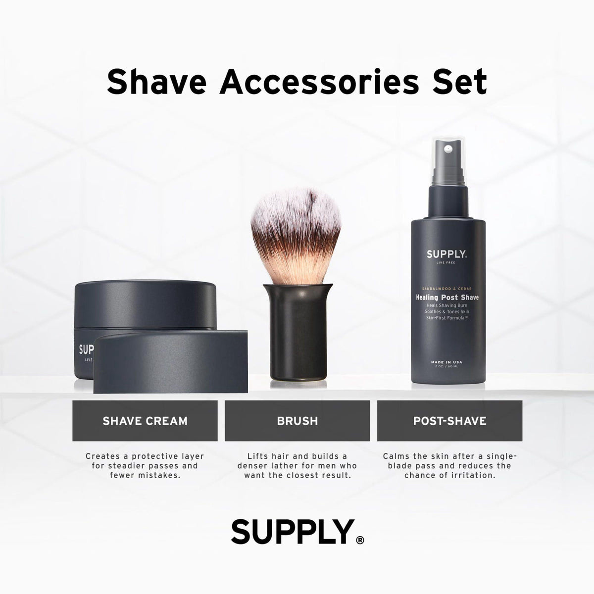 SUPPLY Men s Shave Accessories Set Ultra Lather Shaving — view 3
