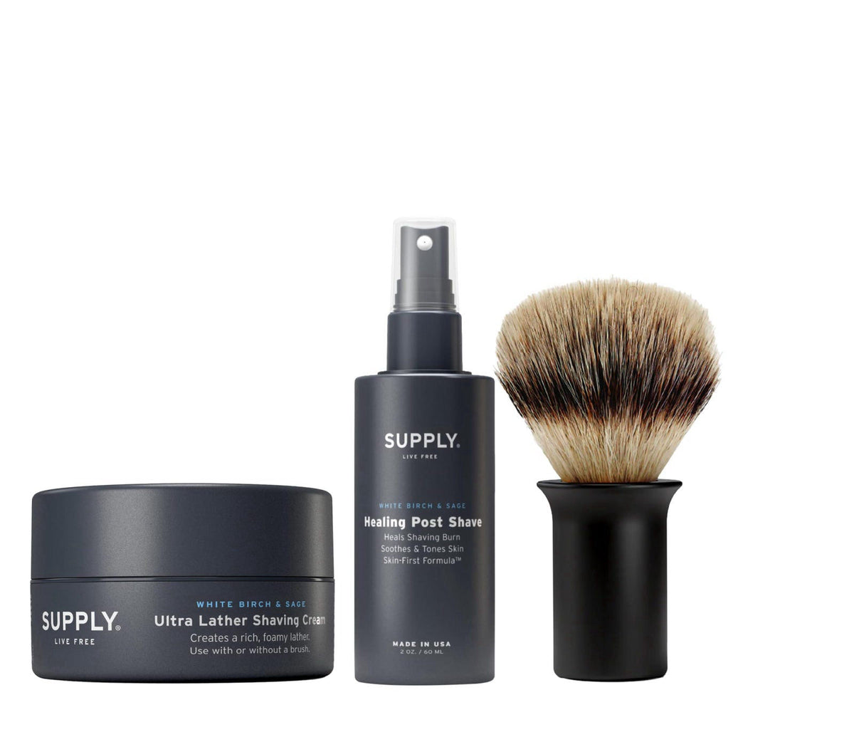 SUPPLY Men s Shave Accessories Set White Birch Sage Matte — view 2