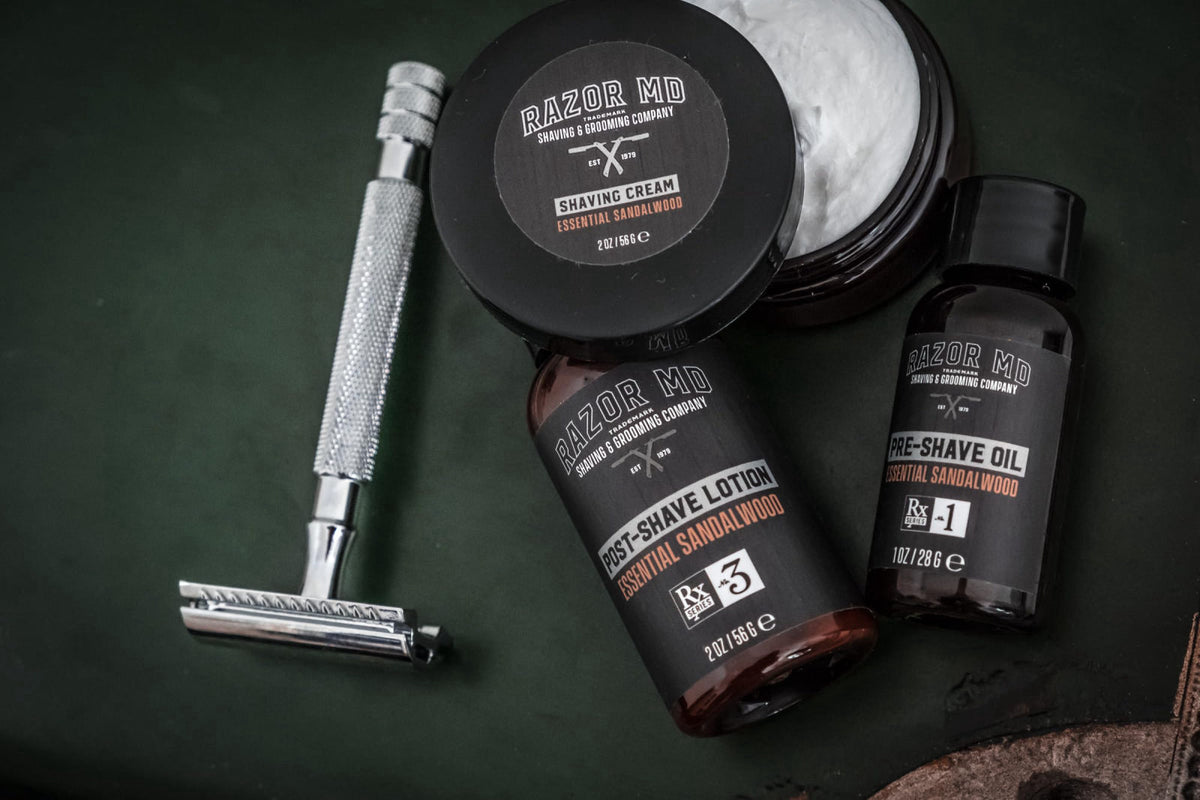 Razor MD Shave Trio for Men Pre Shave Oil Shaving Cream Post — view 4
