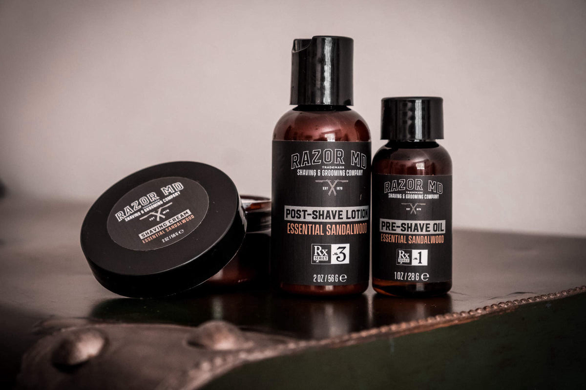 Razor MD Shave Trio for Men Pre Shave Oil Shaving Cream Post — view 5