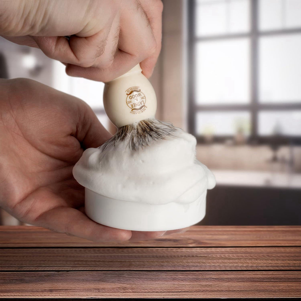 Pure Badger Shaving Brush Premium Handmade Simply the Best by Lather & Wood Shaving Co — view 7