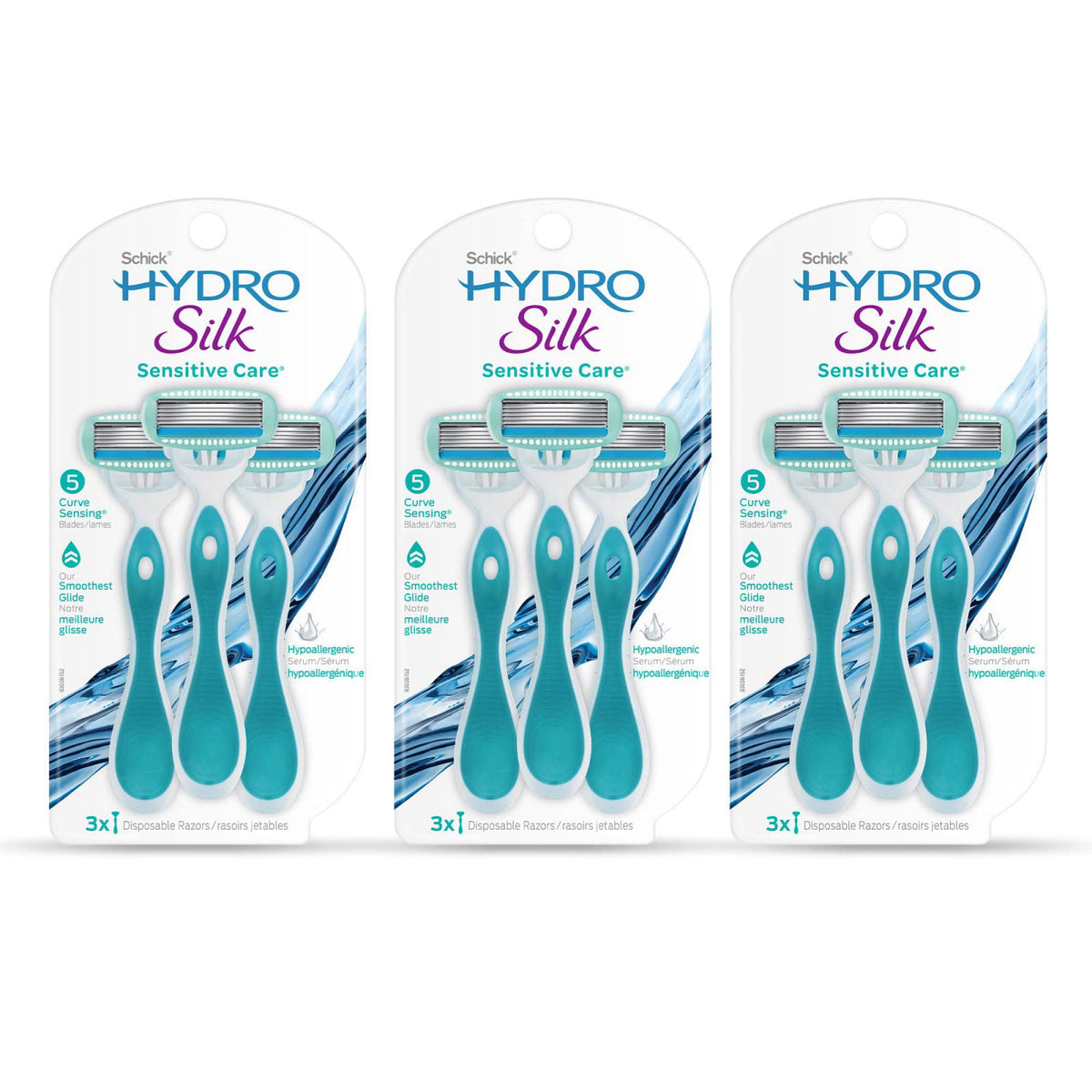 Schick Hydro Silk Sensitive 5 Blade Disposable Razors for — view 2