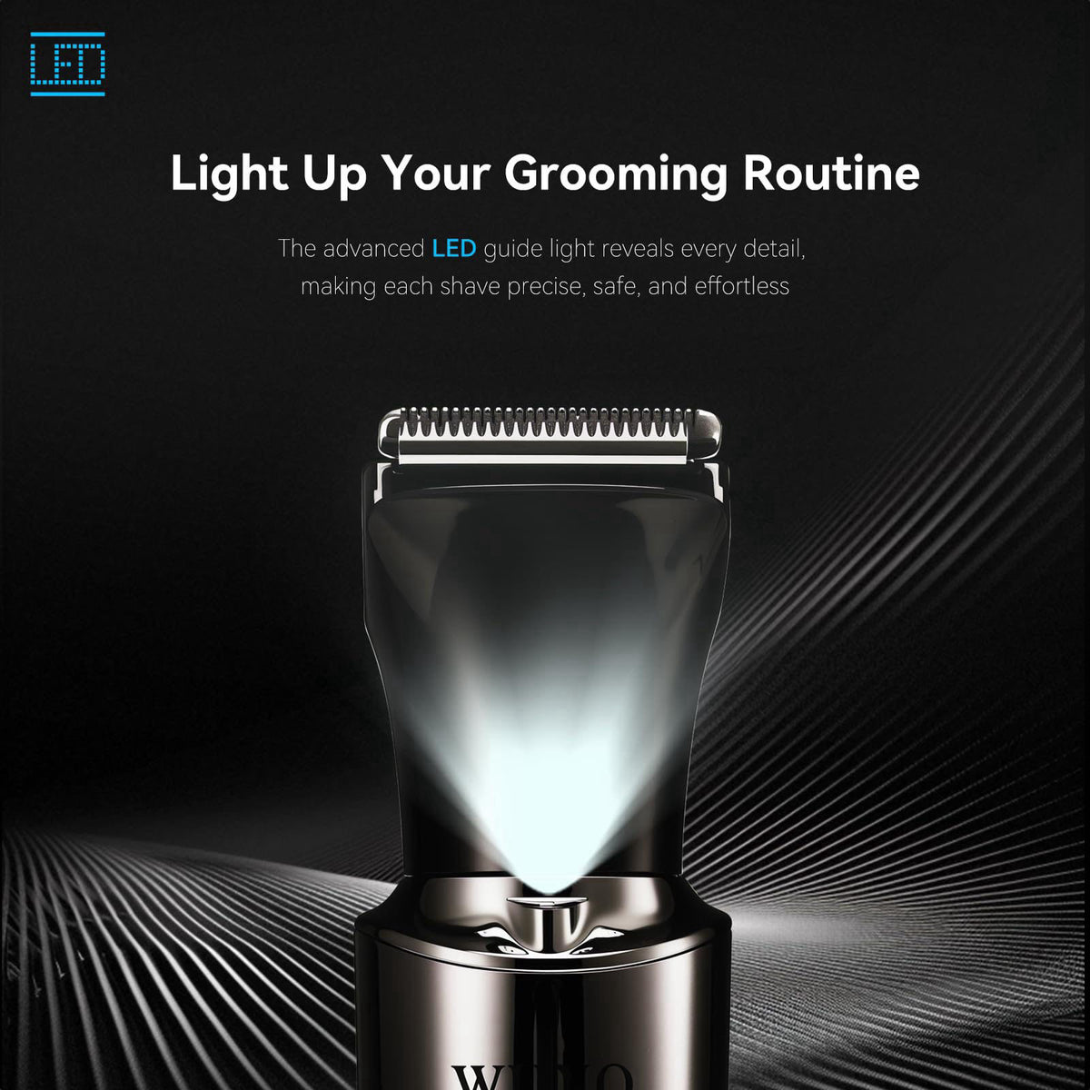 Back Shaver for Men 4 in 1 LED Display Electric Groin Hair by WUXO — view 7