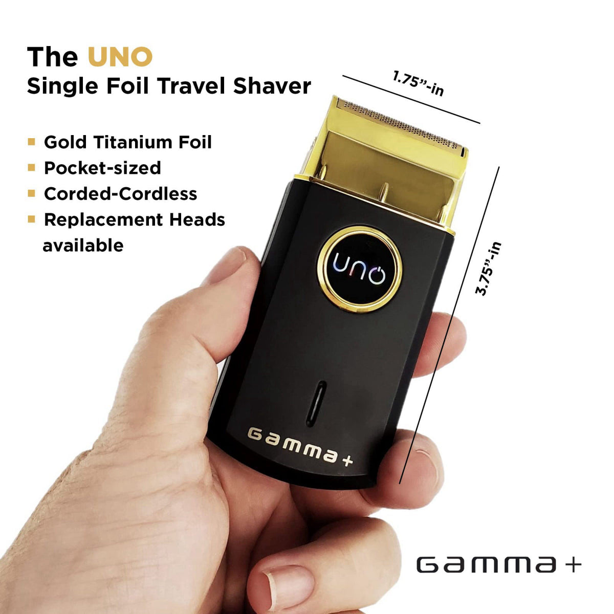 GAMMA Uno Mini Sized Travel Cordless Mens Single Foil Shaver by Premium Selection — view 8