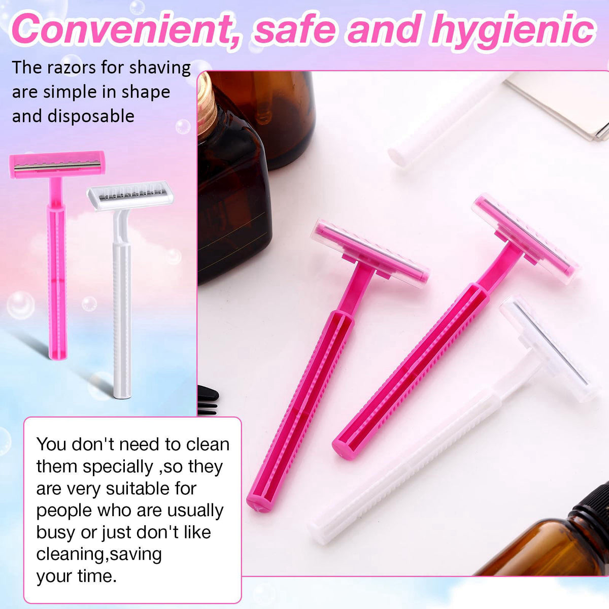 Lasnten 400 Pcs Disposable Twin Blade Razors Single Packed — view 6