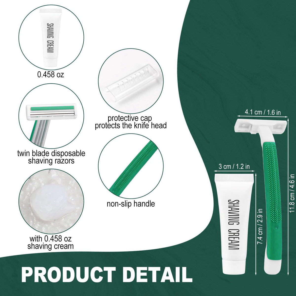 200 Disposable Razors in Bulk Green Razors Individually by skourvut — view 3