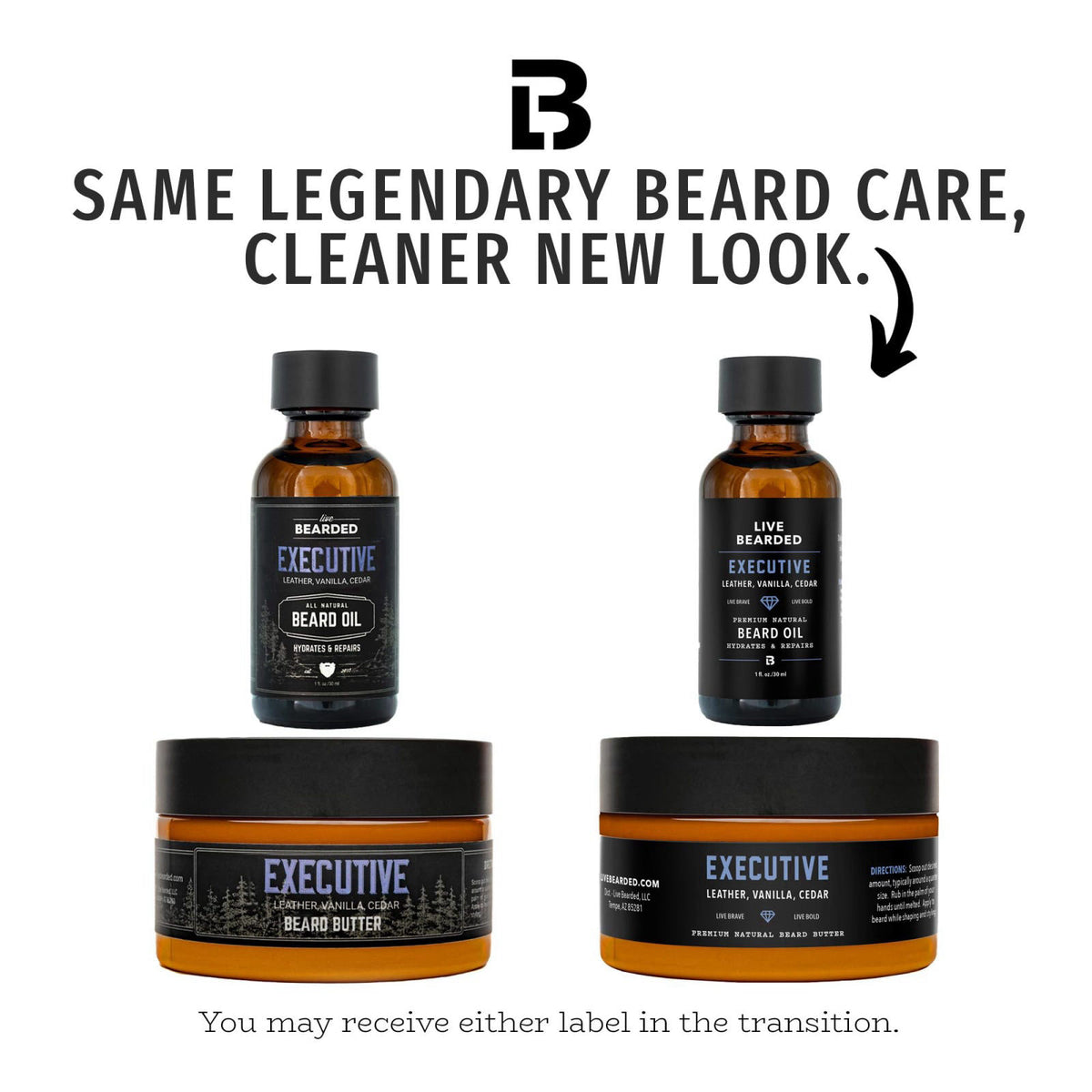 Live Bearded Beard Oil Butter Grooming Kit Executive Scent — view 3