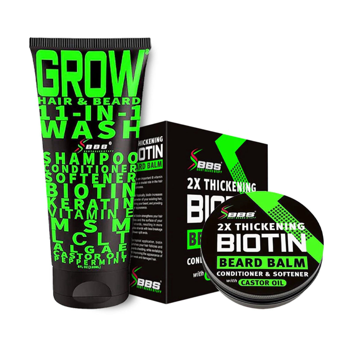 Biotin Beard Balm 11 in 1 Beard Hair Growth Shampoo Kit with by BBS BEST BEARD STUFF — view 2