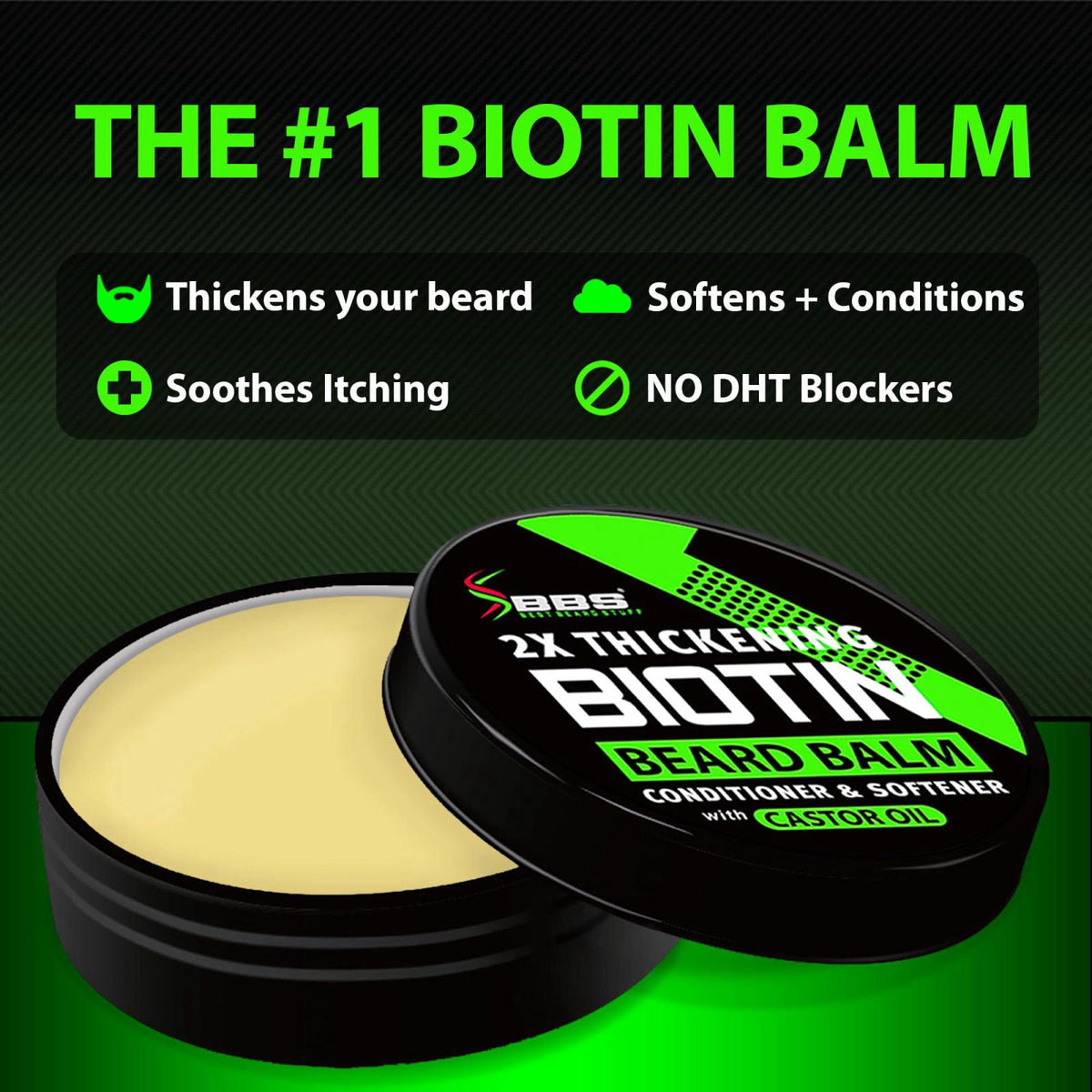 Biotin Beard Balm 11 in 1 Beard Hair Growth Shampoo Kit with by BBS BEST BEARD STUFF — view 3