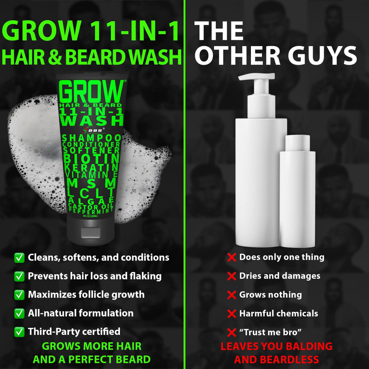 Biotin Beard Balm 11 in 1 Beard Hair Growth Shampoo Kit with by BBS BEST BEARD STUFF — view 8