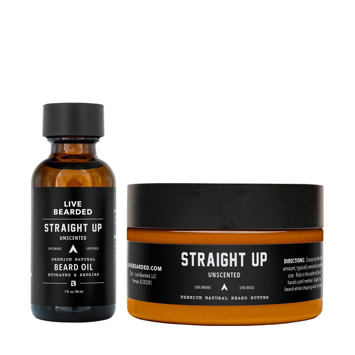 Live Bearded Beard Oil Butter Grooming Kit Straight Up — view 2