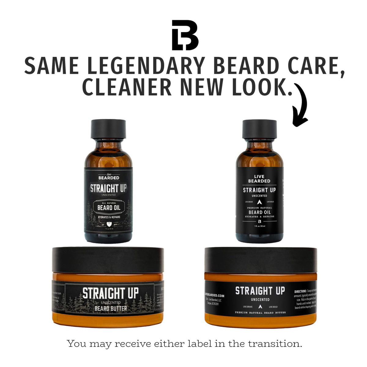 Live Bearded Beard Oil Butter Grooming Kit Straight Up — view 3