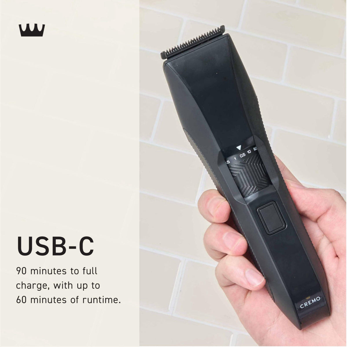 Cremo Beard Trimmer for Men USB C Cordless Adjustable Length — view 6