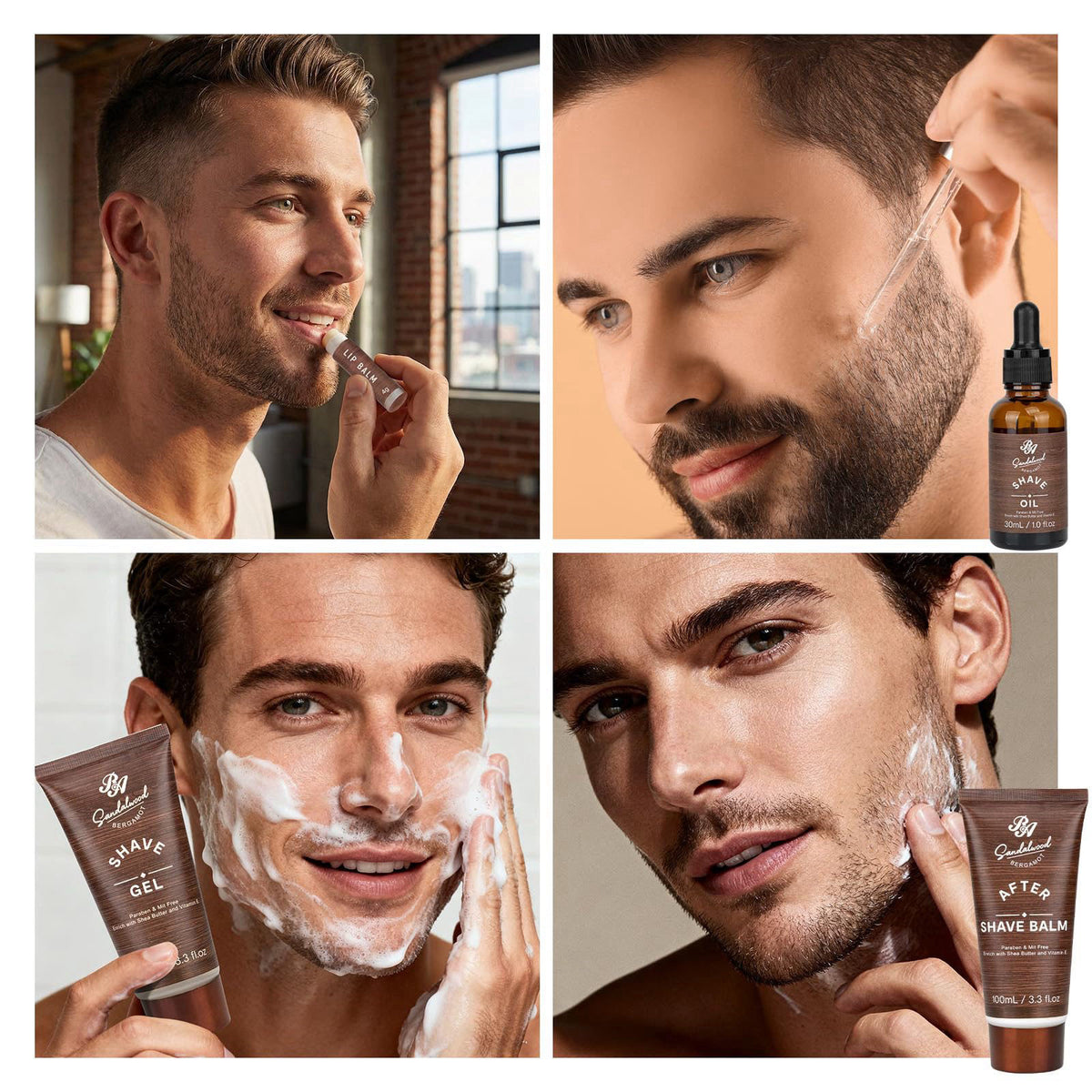21 Pcs Sandalwood Bath Body Care Gift Basket Set for Men by RA ROSA ACCA — view 6
