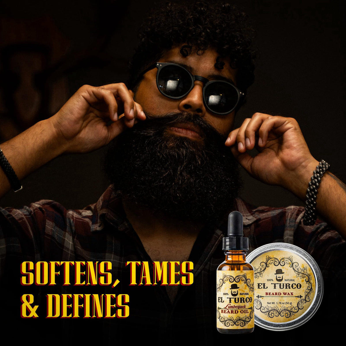EL TURCO Beard Oil and Beard Wax Kit for Men Softens — view 4