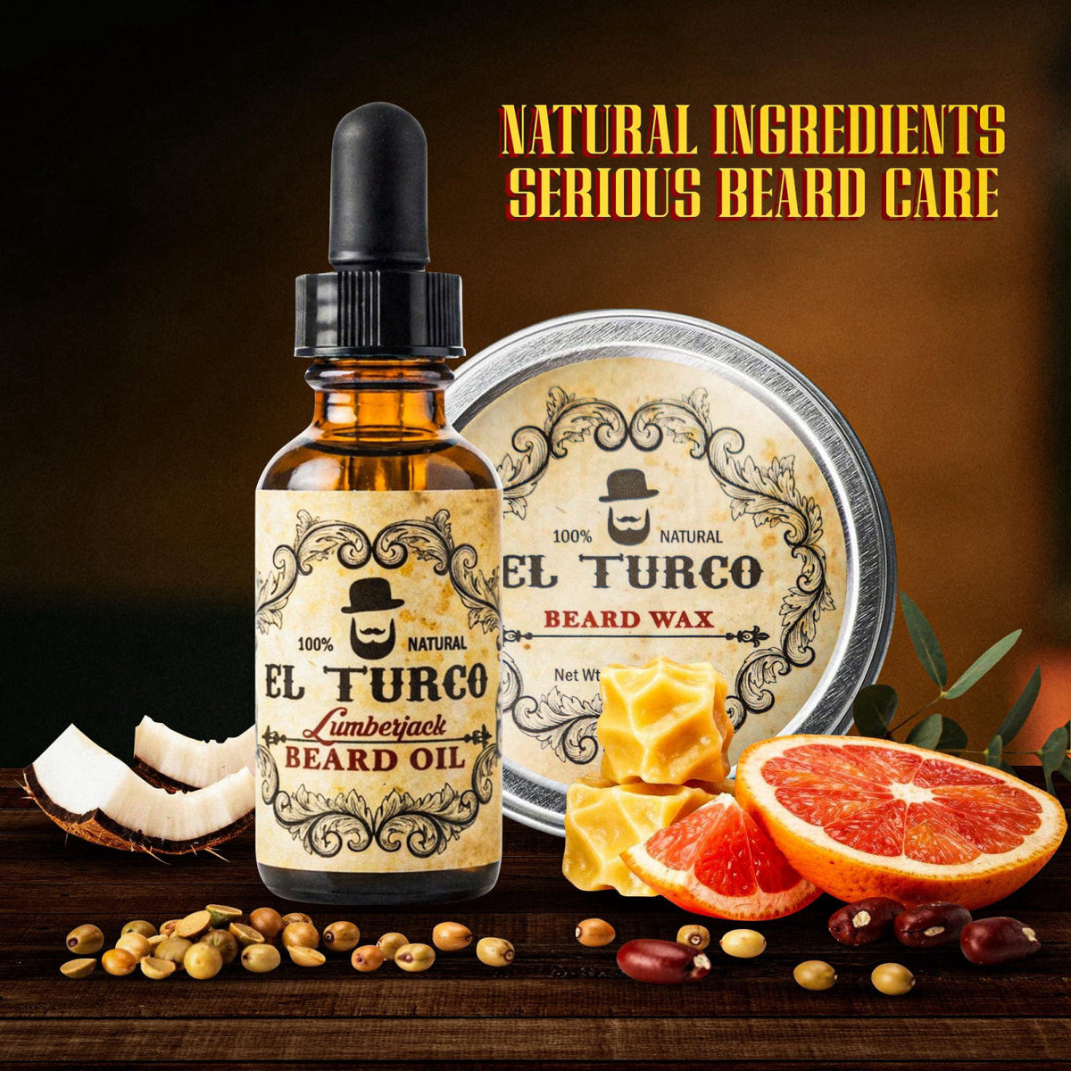 EL TURCO Beard Oil and Beard Wax Kit for Men Softens — view 5