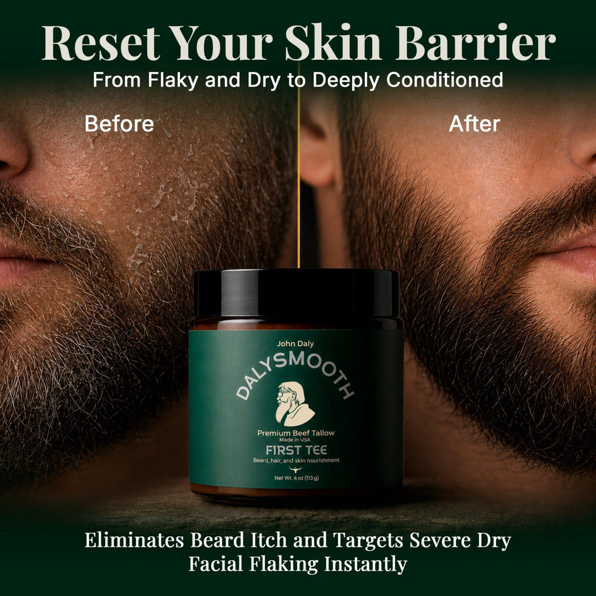 John Daly First Tee Beef Tallow Balm Face Beard 4oz by DALYSMOOTH — view 6