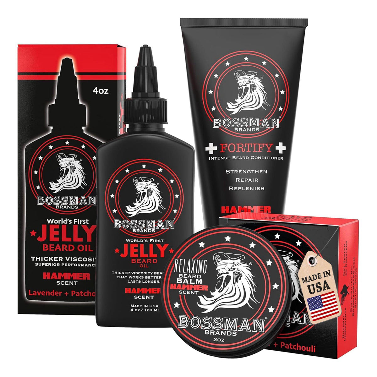 Bossman Essentials Beard Kit for Men 3 Piece Gift Set — view 2