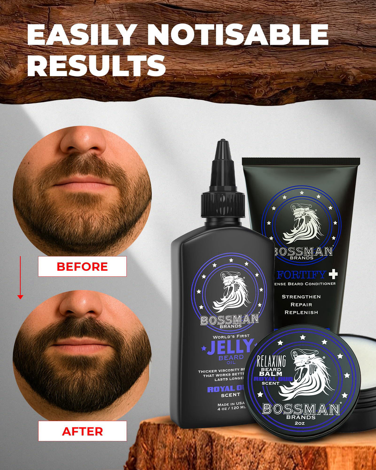 Bossman Essentials Beard Kit for Men 3 Piece Gift Set — view 5