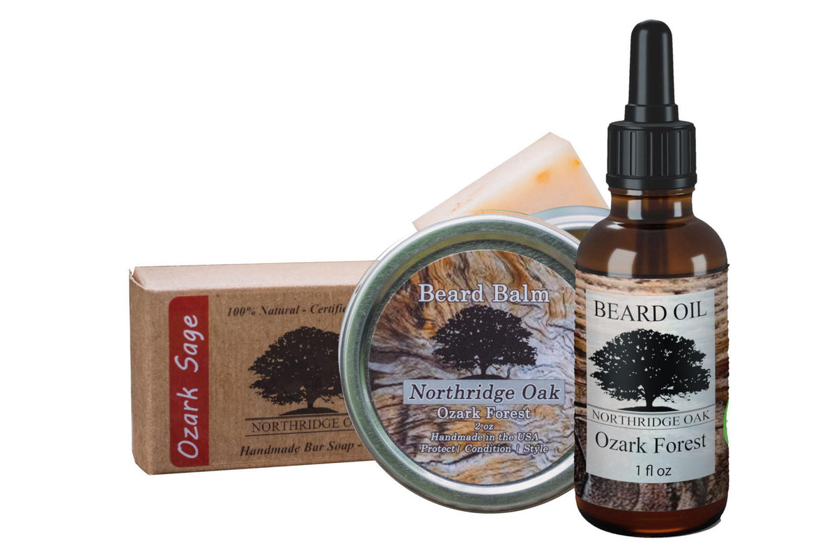 Ozark Forest Beard Grooming Set Beard Oil Beard Balm and by Northridge Oak — view 2