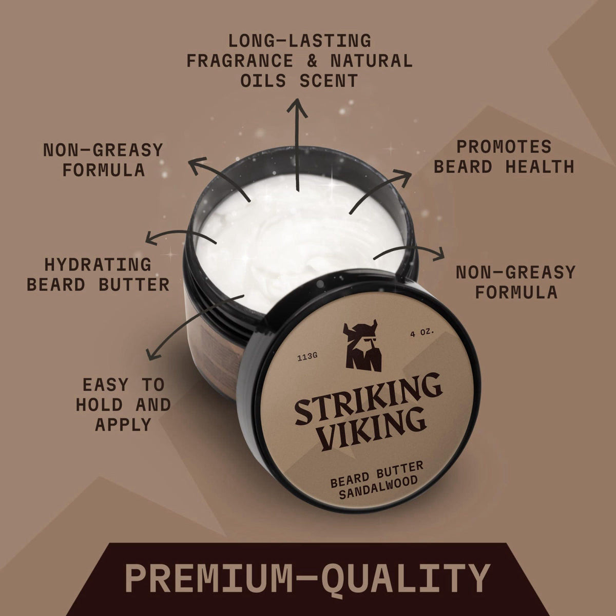Striking Viking Beard Butter Sandalwood Beard Wash and — view 4