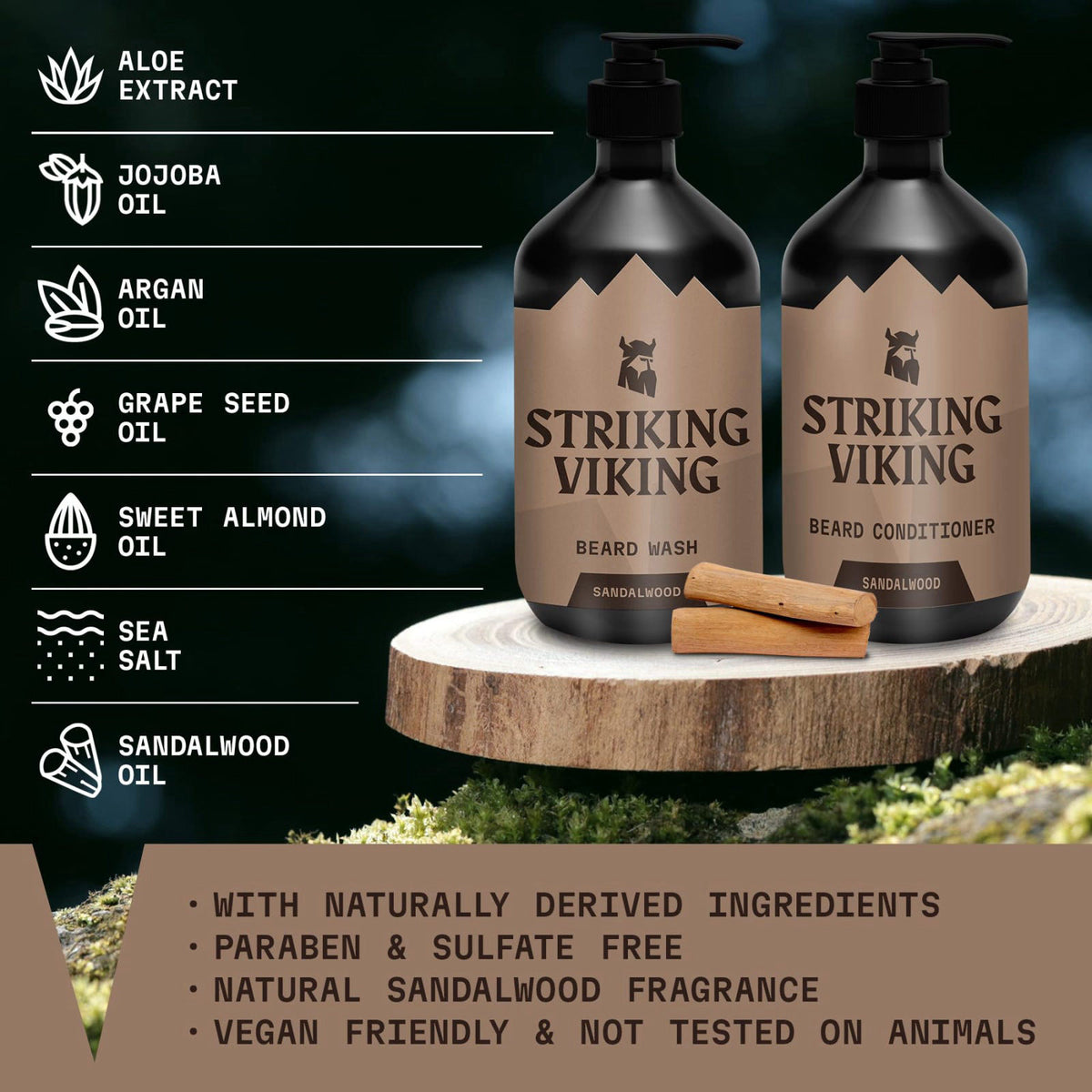 Striking Viking Beard Butter Sandalwood Beard Wash and — view 7