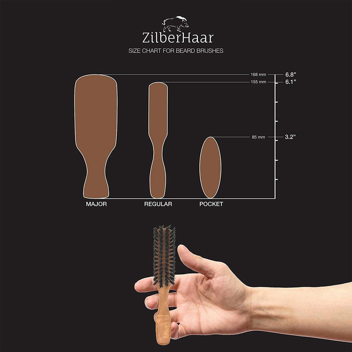 Zilberhaar Beard Brush Grooming Kit 2nd Cut Boar Bristles — view 4