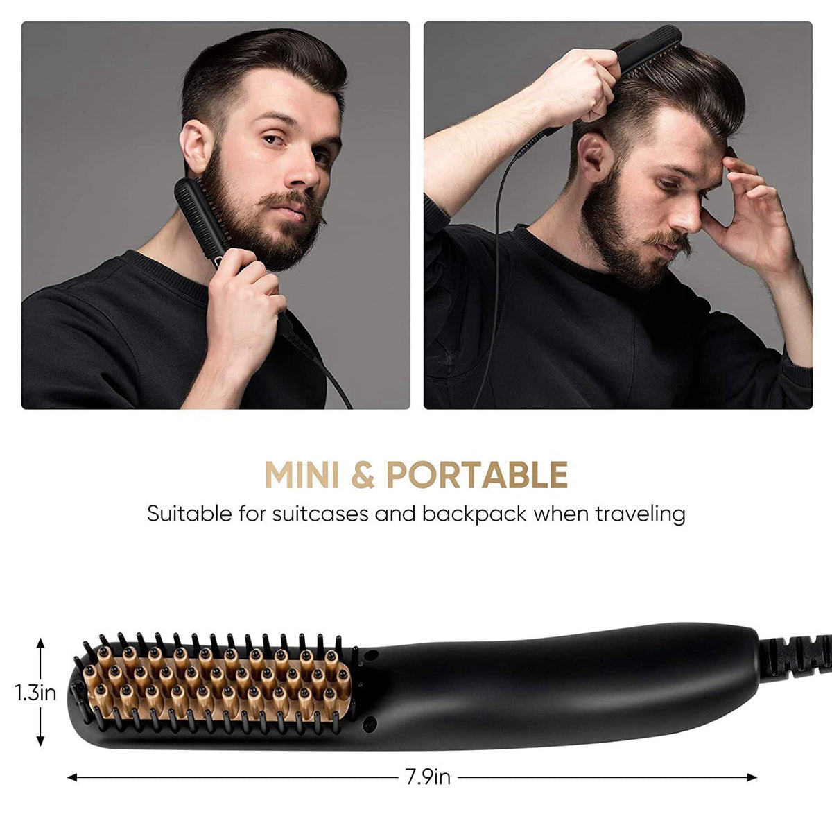 VOVO Beard Straightener Comb Upgrade Professional 2 in 1 Men — view 7