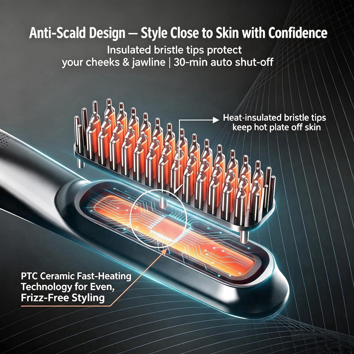 Heated Beard Straightener for Men by Vsearch — view 5