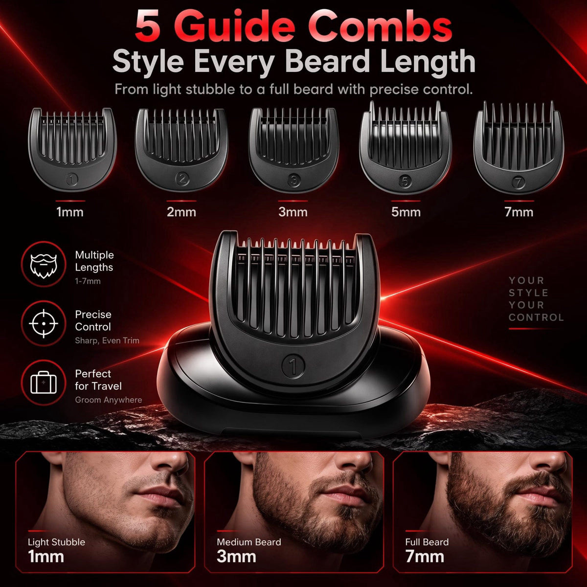 Beard Nose Trimmer Set With 5 Guide Combs for Braun Series 5 by Kepouse — view 8