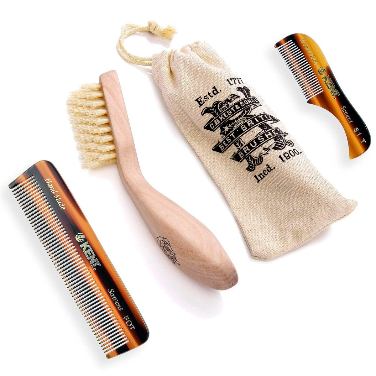 Kent Beard Mustache Grooming Kit Includes BRD2 White Boar — view 2