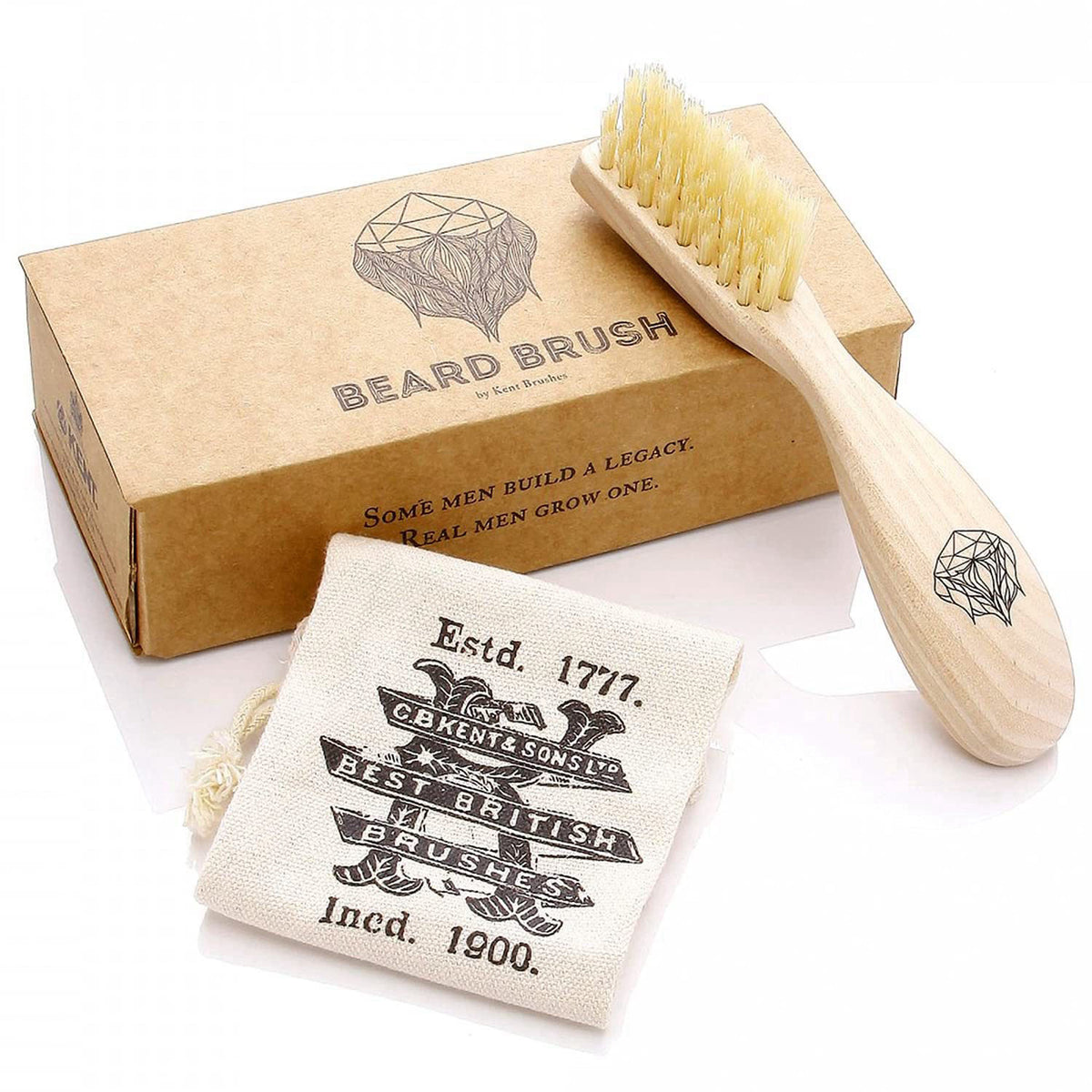 Kent Beard Mustache Grooming Kit Includes BRD2 White Boar — view 3