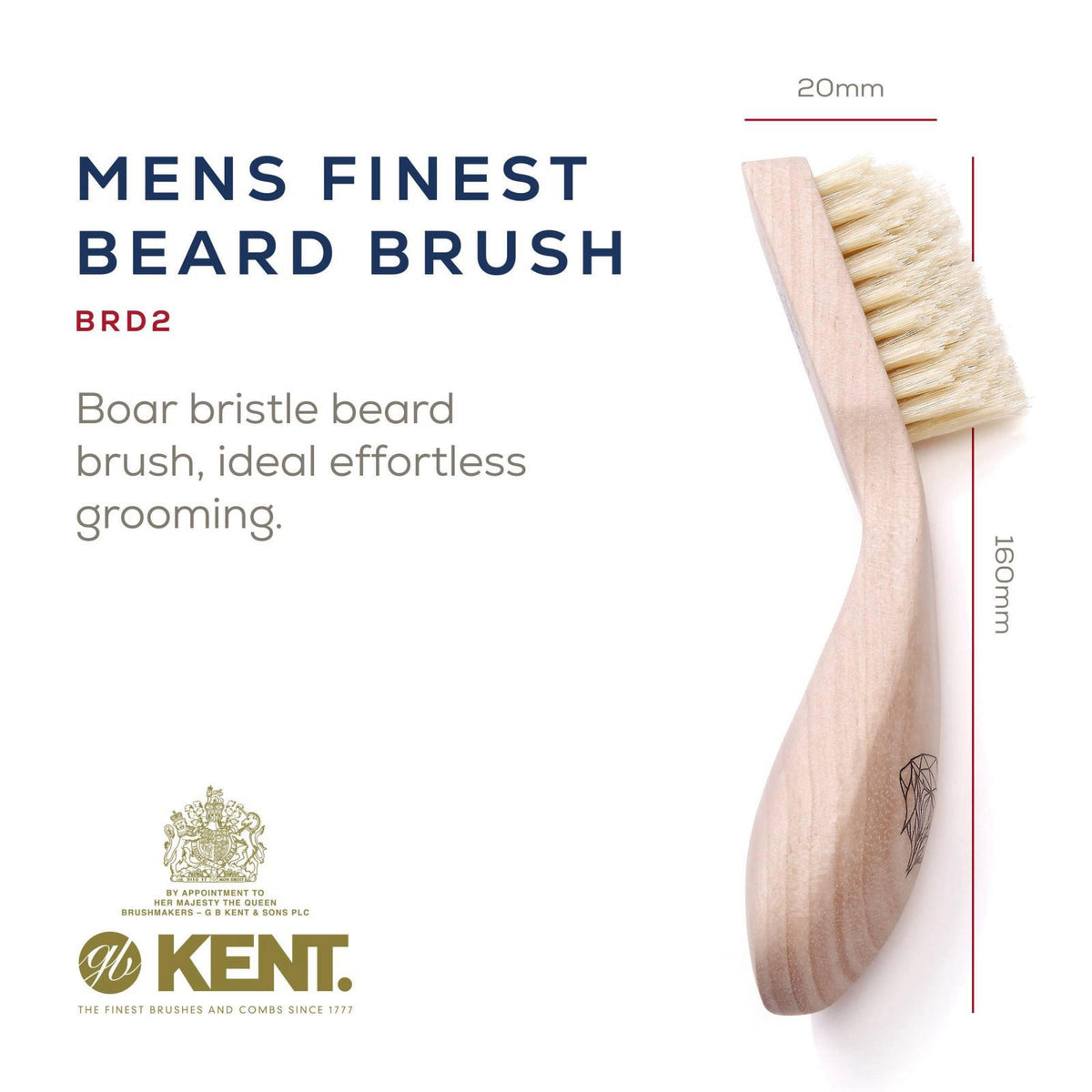 Kent Beard Mustache Grooming Kit Includes BRD2 White Boar — view 4