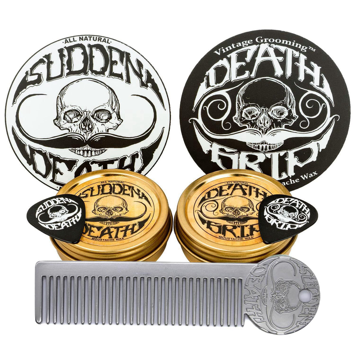 Moustache Care Gift Set for Men Wax Balm Comb Grooming Death by THE VINTAGE GROOMING CO. — view 8
