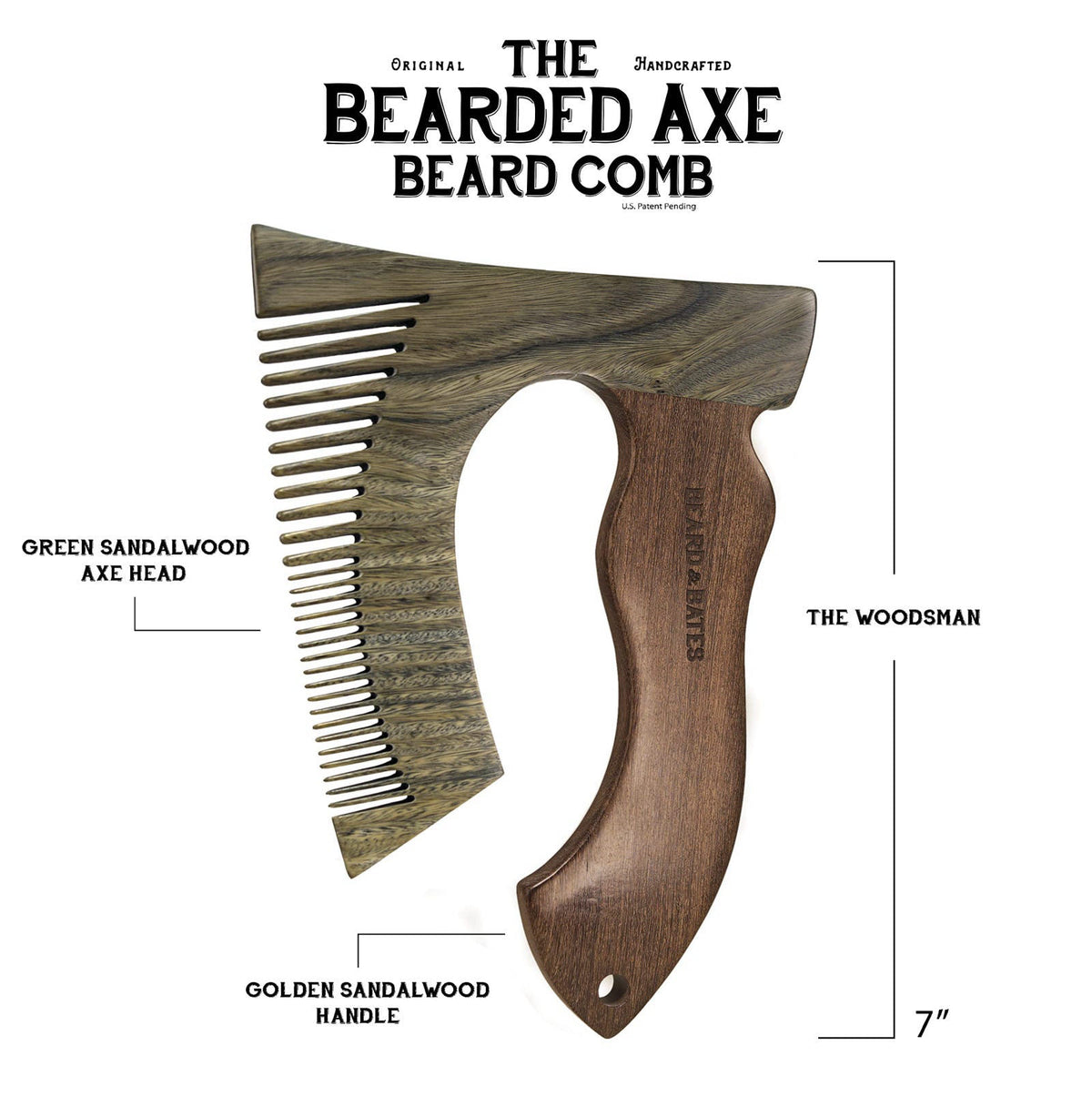 THE BEARDED AXE BEARD COMB by Beard & Bates — view 3