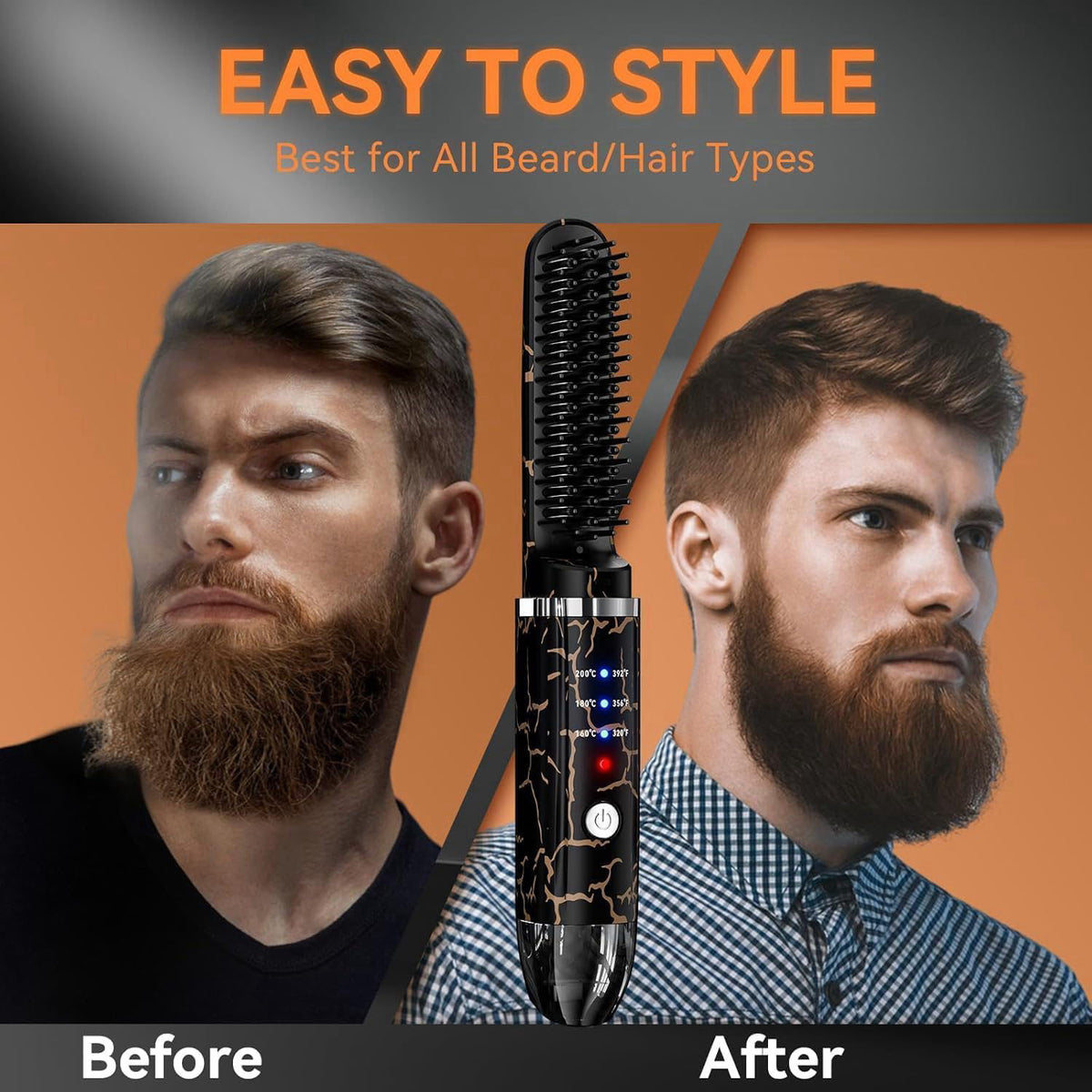 Beard Straightener for Men Cordless Hair Straightener Heated by AKJ — view 3