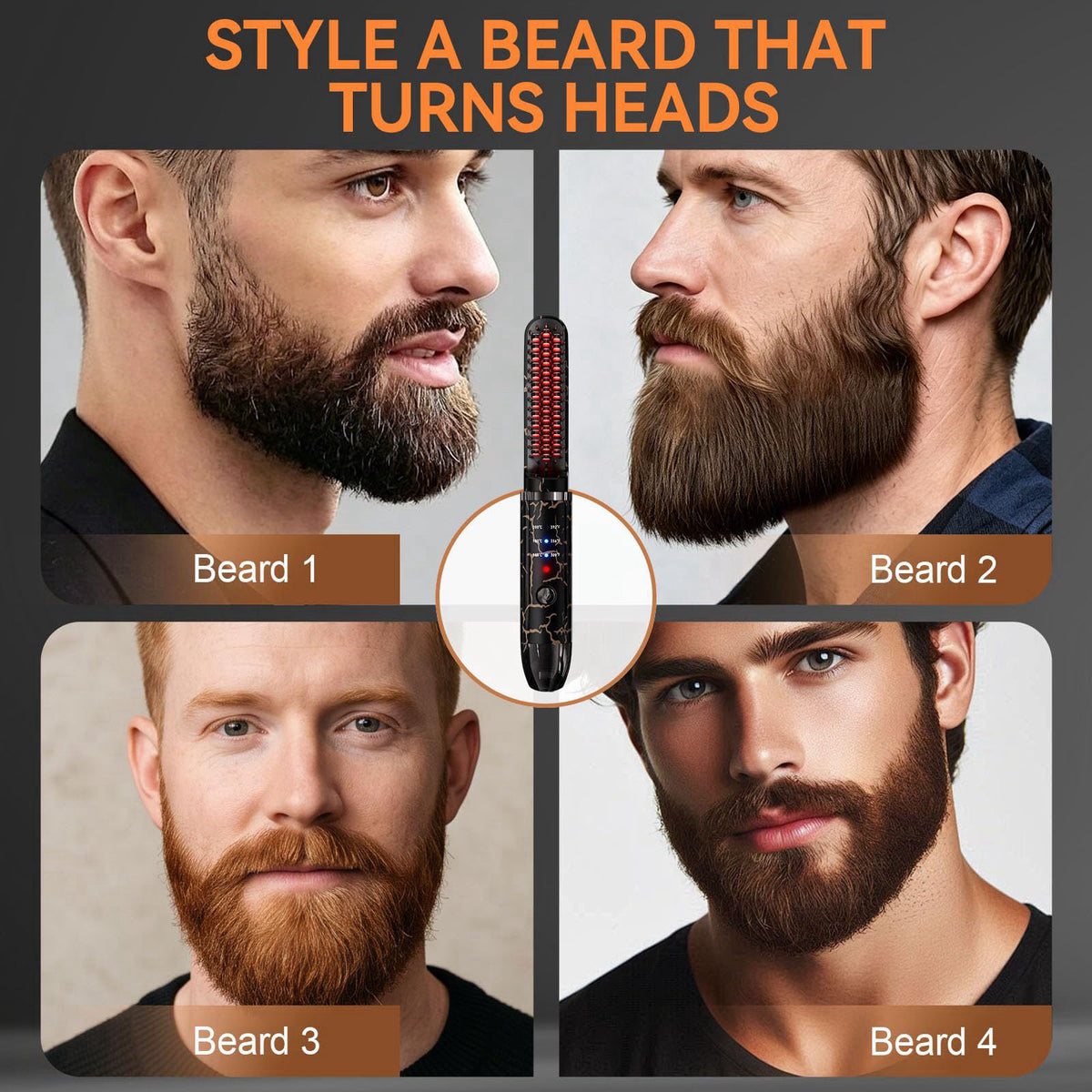 Beard Straightener for Men Cordless Hair Straightener Heated by AKJ — view 8