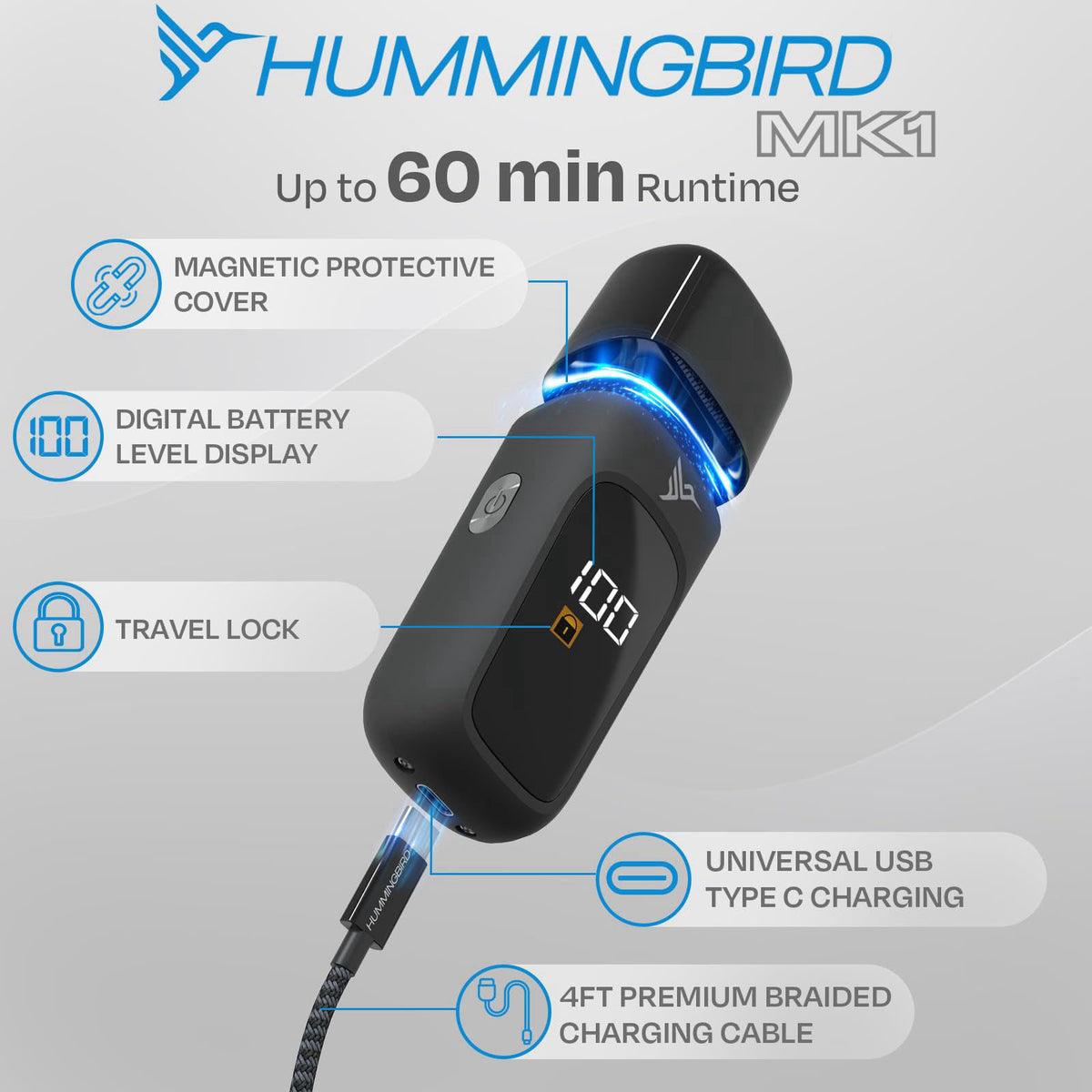 HUMMINGBIRD MK1 Compact Trimmer Portable Electric Beard Body — view 5