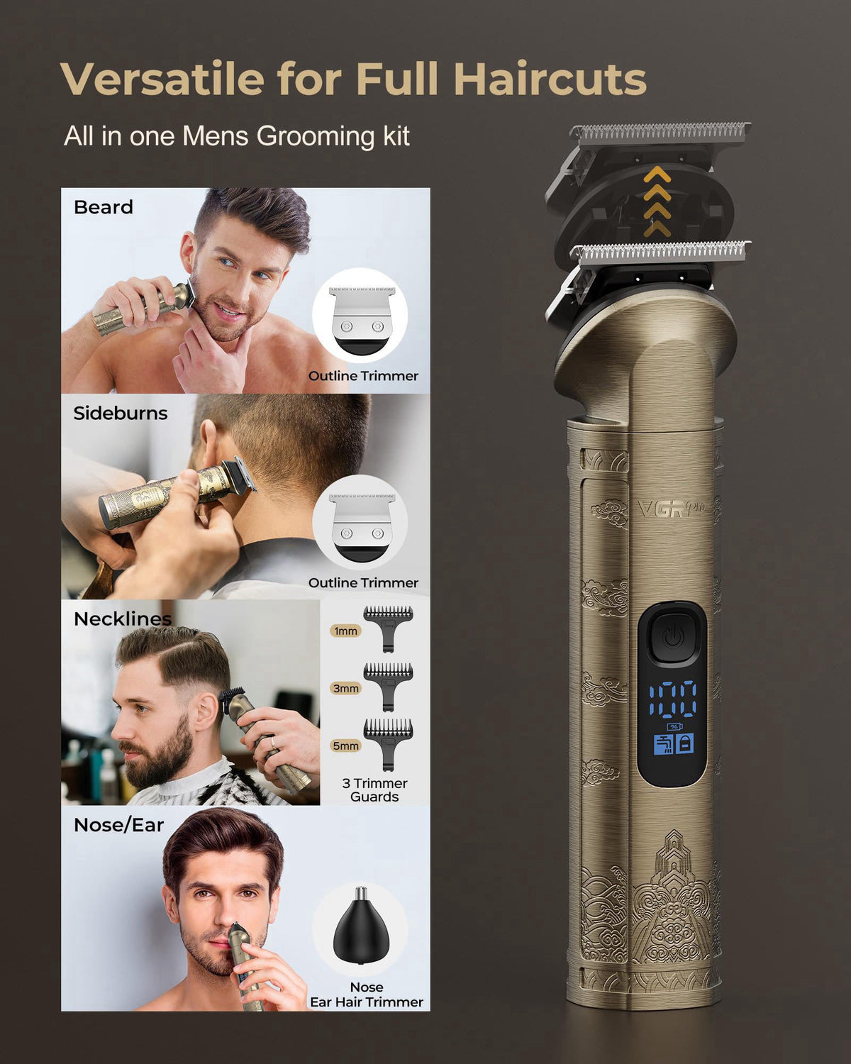 VGRPRO Hair Clippers for Men Professional Cordless Clipper — view 5