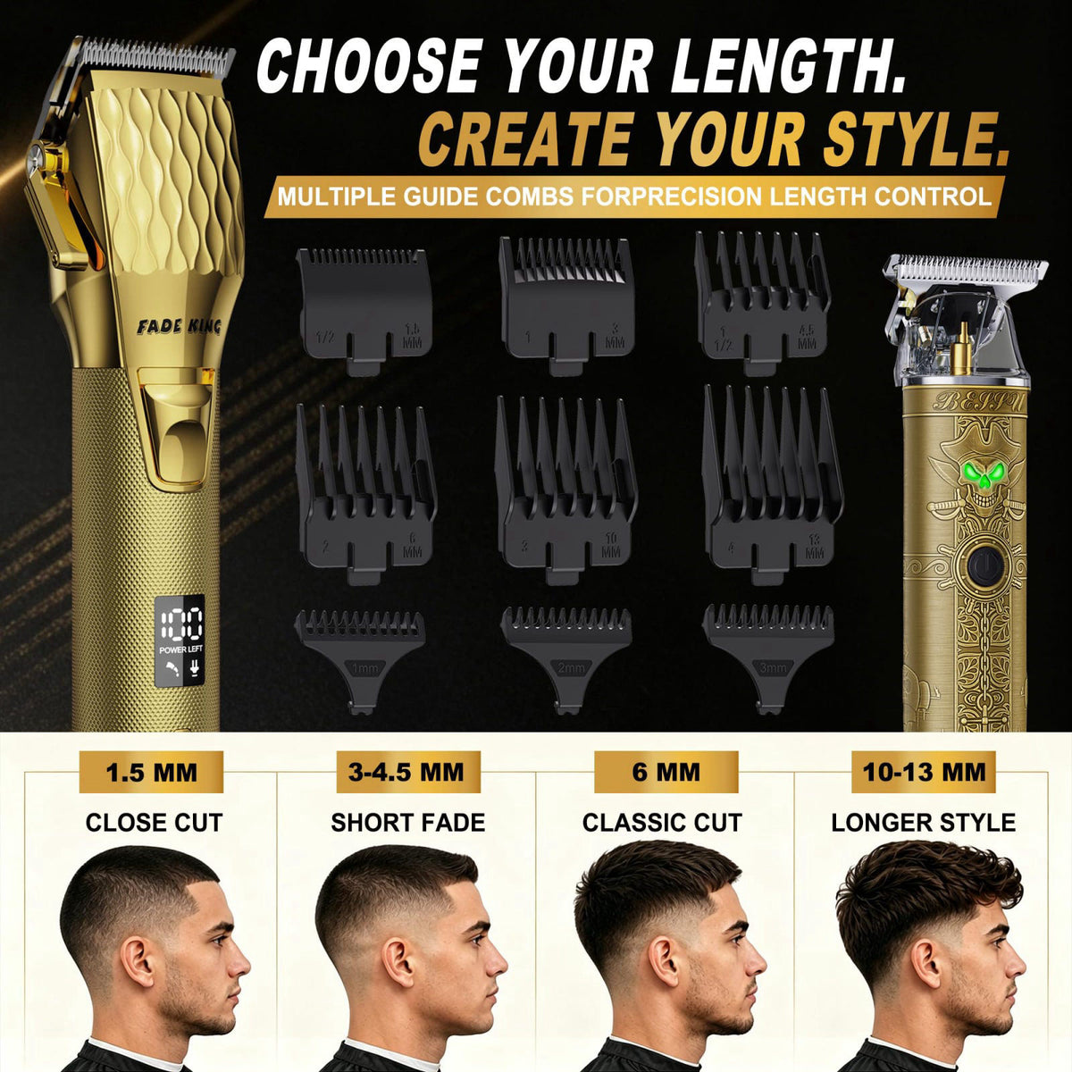 FADEKING Professional Hair Clippers for Men Cordless Clipper — view 7