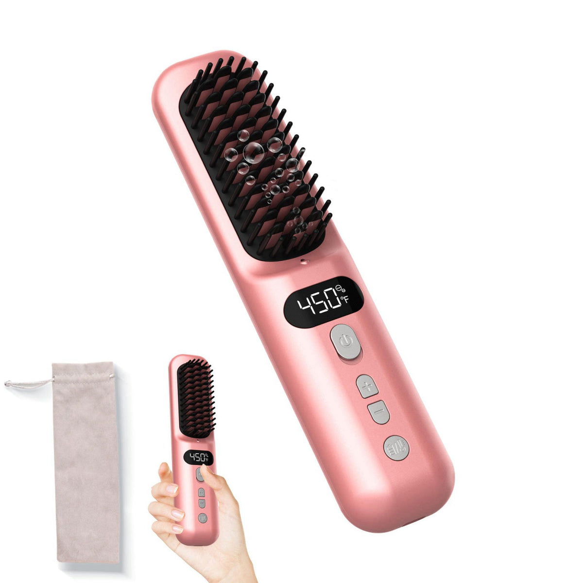 Cordless Hair Straightener Brush 10000mAh Electric Hot Comb by AKALULI — view 2