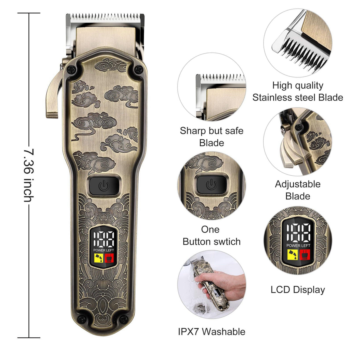 Hatteker Professional Hair Clippers for Men Beard Trimmer — view 3