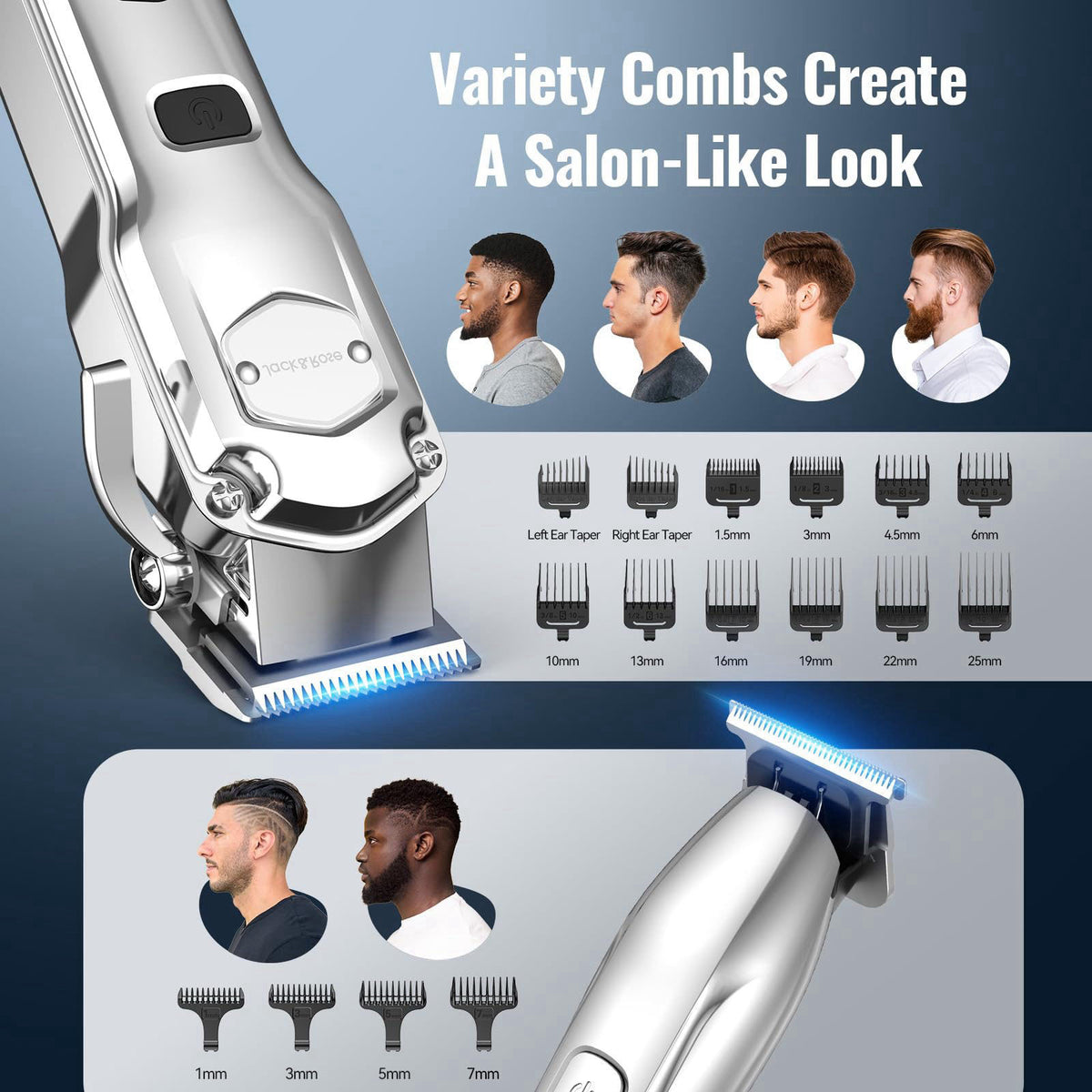 Jack Rose Hair Clippers for Men Set Professional Cordless by Jack & Rose — view 7